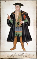 Retrato de Alfonso de Albuquerque (1453 - 1515). Manuscrito de Pedro Varretto de Resenda. Siglo XVI
