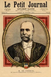 Retrato de Alphonse Chodron de Courcel (1835-1919), político francés, carrera diplomática, en Alemania (1881-1886) y el Reino Unido (1894-1898), presidente del consejo de administración de los ferrocarriles de París Orleans y miembro de la academia de mora