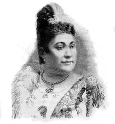 Retrato de Amalie Friedrich MATERNA soprano austriaca (1844-1918).