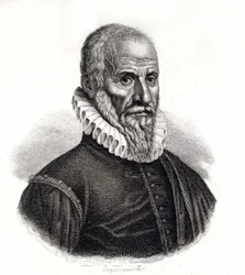 Retrato de Ambroise Paré (1509-1590), cirujano francés - grabado del siglo XIX