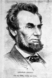 Retrato del presidente estadounidense Abraham Lincoln (1809 - 1865).
