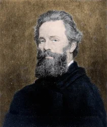 Retrato del poeta y novelista estadounidense Herman Melville (1819-1891).
