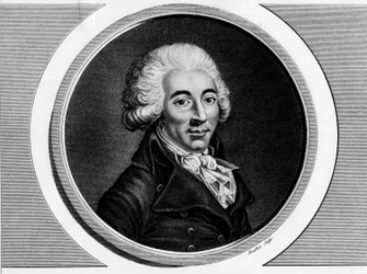 Retrato de Armand Gensonné (1758-1793) diputado de la convención. Grabado en “Colección completa de pinturas históricas de la revolución francesa, en tres volúmenes.” 1804