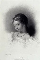 Retrato de Augusta Ada Byron (1815-1852) quien se convirtió en Anna Lovelace, hija del poeta George Gordon Byron. Grabado del siglo XIX.