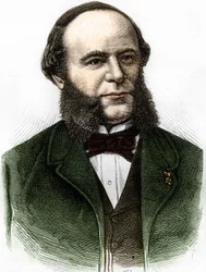 Retrato de Auguste Pouyer-Quertier (Pouyer Quertier) (1820 - 1891). Grabado de finales del siglo XIX