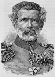 Retrato del Barón von Manteuffel. Grabado de finales del siglo XIX en “Histoire de France” de H. Martin