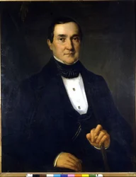 Retrato de Bartolomeo Merelli (1793-1879), primer Director de la Scala. Pintura anónima del siglo XIX