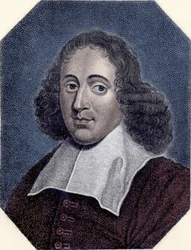 Retrato de Baruch de Spinoza (1632-1677) filósofo neerlandés, también conocido como Bento de Espinosa o Benedictus de Spinoza o Benoit de Spinoza. Grabado