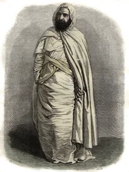 Retrato de Ben Mahi Ed Din Abd El Kader (Abd El-Kader) (1808-1883) ABDELKADER, Emir de Mascara, líder militar y religioso