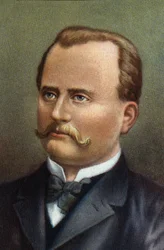Retrato de Carl Gustaf Patrik de Laval, ingeniero e inventor sueco (cromo)