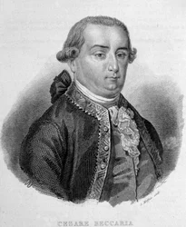 Retrato de Cesare Bonesana, Marqués de Beccaria (1738 - 1794), jurista italiano