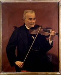 Retrato de Cesare Emiliani, violinista italiano (pintura)