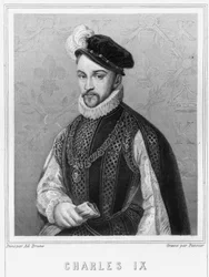 Retrato de Carlos IX (1550 - 1574), Rey de Francia - en “Histoire des Français” de Lavallée, grabado