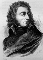 Retrato de Charles John - Baptist Bernadotte (Charles XIV) (1763 - 1844). Grabado de finales del siglo XIX en “Histoire de France” de H. Martin