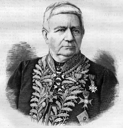 Retrato de Charles Joseph Pascal de Luesemans (1808-1882) político belga - grabado de 1882