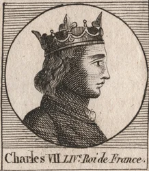 Retrato de Carlos VII (1403-1461) Rey de Francia - CARLOS VII (1403-1461) Rey de Francia