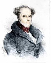 Retrato de Chateaubriand por Devéria - en el periódico “L