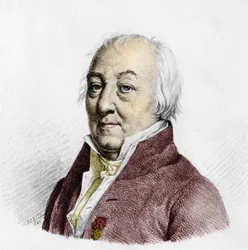 Retrato de Claude Louis, Conde Berthollet (1748 - 1822), químico francés. Grabado de 1820.