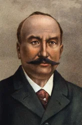 Retrato de Clement Ader, ingeniero francés, pionero de la aviación.