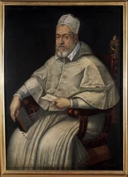Retrato de Clemente VIII (1536 - 1605). Pintura del siglo XVI o XVII. Museo de Roma. Roma