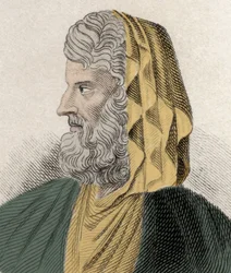 Retrato de Dionisio el Transfuga (ca. 330 a.C. - ca. 250 a.C.), filósofo estoico griego. Grabado del siglo XIX