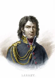 Retrato de Dominique Jean, Barón Larrey (1766 - 1842), cirujano militar francés e inventor de la ambulancia. Grabado del siglo XIX.