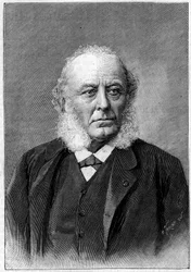 Retrato del Dr. Aristide Verneuil (1823-1895), cirujano francés, miembro de la Academia de Ciencias y la Academia de Medicina. Grabado en “La Nature: revue des sciences et de leurs applications aux arts et a l