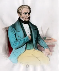 Retrato de Etienne Cabet, teórico socialista francés. Grabado del siglo XIX. Colección privada
