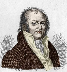 Retrato de Etienne Geoffroy Saint Hilaire (Saint-Hilaire) (1772-1844), naturalista francés. Grabado de 1835.