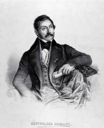 Retrato de Felice Romani, libretista, poeta y crítico italiano (1788-1865)