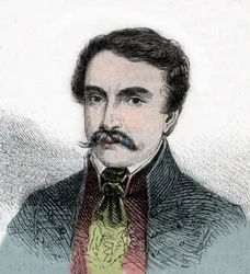 Retrato de Ferenc Deak, político húngaro - Grabado en “El Mundo Ilustre”