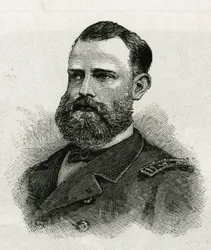 Retrato del Primer Teniente Chipp, de la tripulación de La Jeannette, para la misión al polo norte. Grabado para ilustrar 