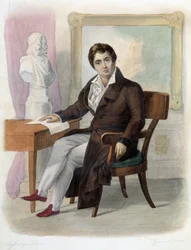Retrato de François-Joseph (François Joseph) Talma (1763-1826), comediante francés. en Ed. Mennechet, “Le Plutarque français”