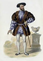 Retrato de Francisco I (1494-1547) - en "Le Plutarque français", Ed. Mennechet