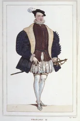 Retrato de Francisco II (1544 - 1560), Rey de Francia grabado de 1830