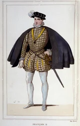 Retrato de Francisco II (1544 - 1560), Rey de Francia grabado de 1830