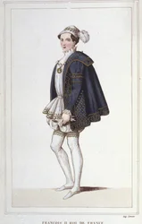 Retrato de Francisco II (1544 - 1560), Rey de Francia. Grabado de 1830