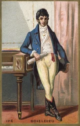 Retrato de François Adrien Boieldieu (1775 - 1834), compositor francés. Cromolitografía de finales del siglo XIX