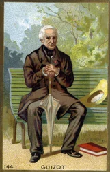 Retrato de François Guizot (1787 - 1874) político e historiador francés. Cromolitografía del siglo XIX