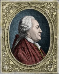 Retrato de Franz-Anton Mesmer (1734-1815) (Frédéric Antoine Mesmer - Franz Anton Mesmer) médico alemán, fundador de la teoría del magnetismo animal (mesmerismo). Grabado en color del siglo XIX