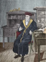 Retrato de Georg Wilhelm Friedrich Hegel en su oficina (1770 - 1831) filósofo alemán