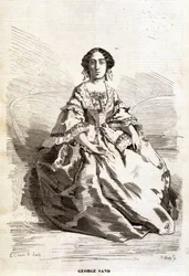 Retrato de George Sand (Aurore Dupin, Baronesa Dudevant) (1804-1876).