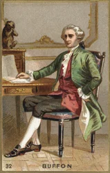Retrato de Georges Louis Leclerc, Conde de Buffon (1707 - 1788), naturalista y escritor francés. Cromolitografía del siglo XIX.