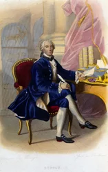 Retrato de Georges Louis Leclerc, Conde de Buffon (1707 - 1788), naturalista y escritor francés. En “Le Plutarque français”