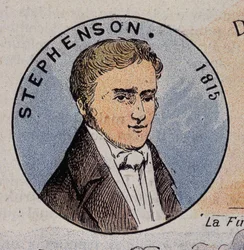 Retrato de Georges Stephenson en 1815 (1781 -1848), ingeniero británico (primera locomotora de vapor en 1814)
