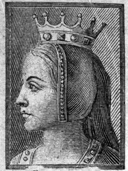Retrato de Gerberge de Sajonia (ca. 913-968 o 969), Reina de Francia, esposa de Luis IV de Ultramar