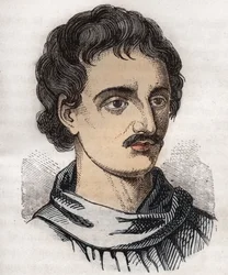 Retrato de Giordano Bruno (1548-1600) fraile dominico italiano, filósofo, matemático, poeta y astrólogo