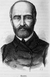 Retrato de Giuseppe Mazzini, patriota y revolucionario italiano (1805 o 1808 - 1872)