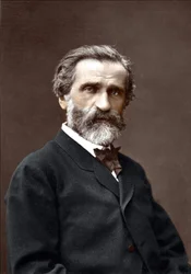 Retrato de Giuseppe Verdi, compositor italiano
