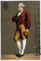Retrato de Goethe. Dibujo s.d. Siglo XIX. Retrato de Goethe de pie. Dibujo s.d. Siglo XIX